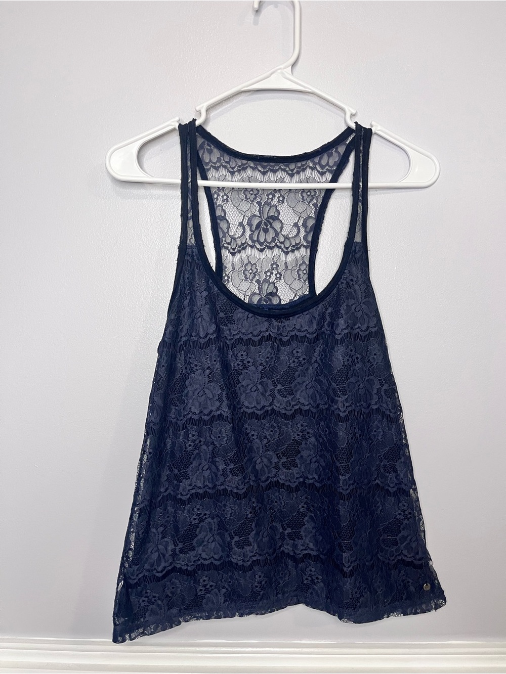 Abercrombie & Fitch Navy Lace Racerback Tank
